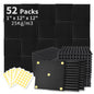 52 Pack Acoustic Foam Panels 1" x 12" x 12" Sound Proof Noise Cancelling Wedge Panels