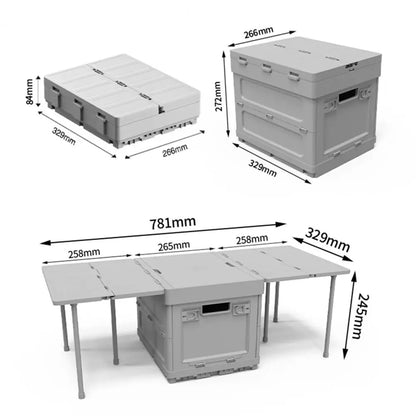 Folding Table with Storage Portable Folding Table with Storage Capacity for Camping
