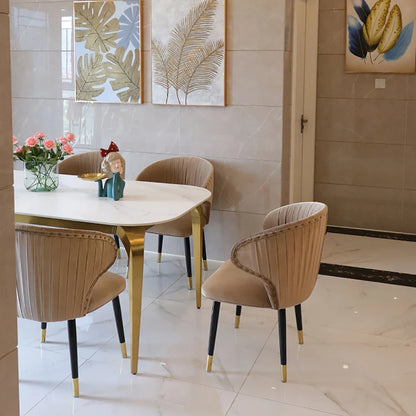 Set Of 2 Upholstered Wing Back Dining Chairs Living Room Designer Kitchen