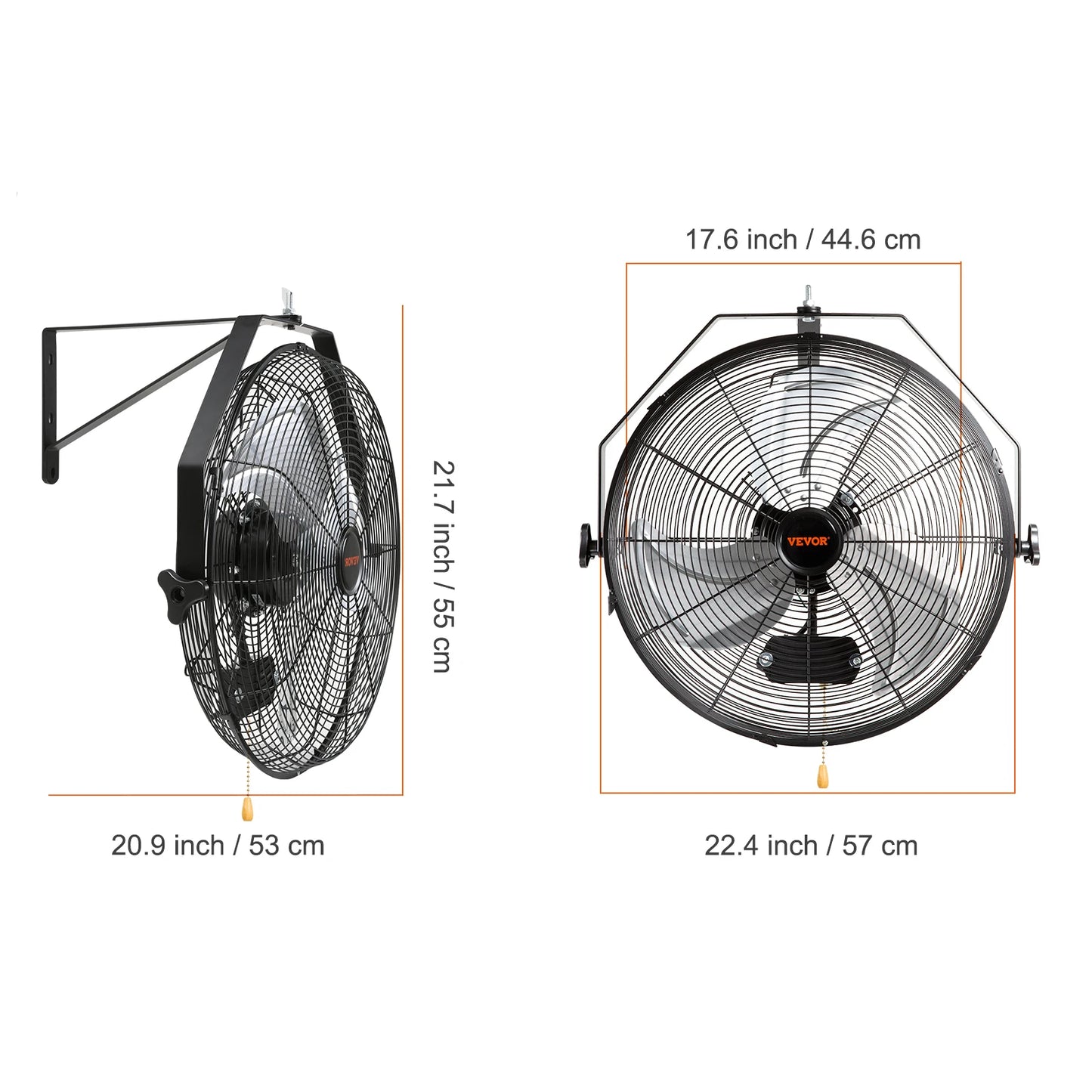 Wall Mount Fan High Velocity Waterproof for Warehouse Greenhouse Patio