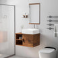 28" Bathroom Vanity Sink Combo Wall Mounted Floating Cabinet W/Open Shelves W/Mirror,  Faucet