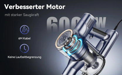 I8 Corded Vacuum Cleaner, 23000Pa 6M  Vacuum for Floor, Carpet, Pet Hair