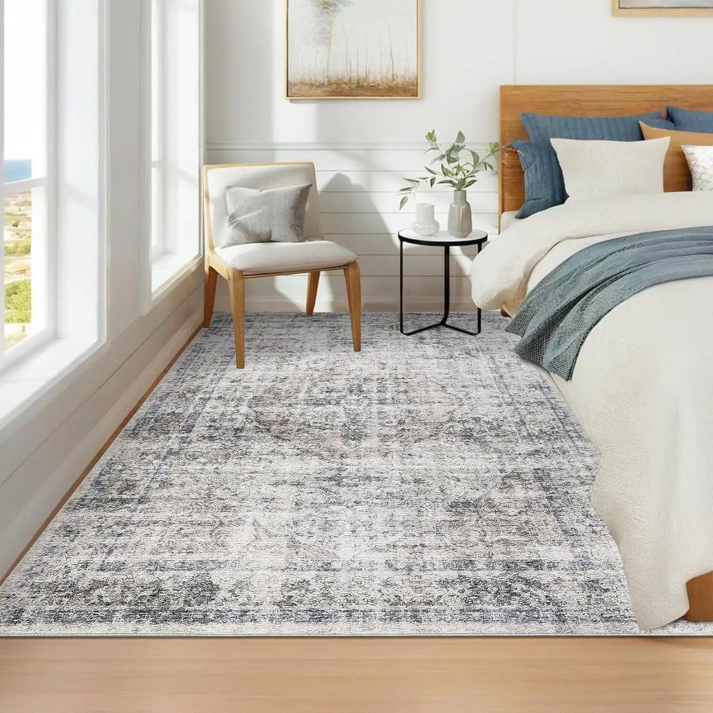 Washable Area Rug Stain-Resistant Throw Rug Indoor Carpet