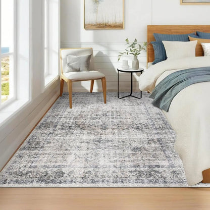 Washable Area Rug Stain-Resistant Throw Rug Indoor Carpet