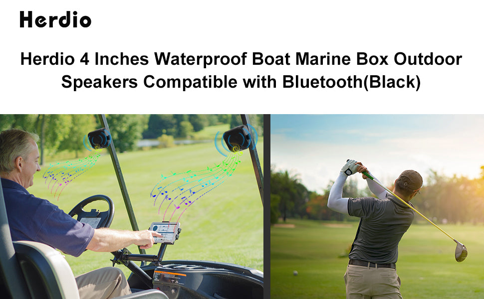 4'' 100W Heavy Duty Waterproof Boat Marine Bluetooth Speakers Surface Mounted