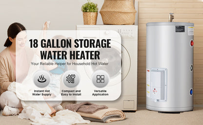 SucceBuy Electric Water Heater 40/70L Tank Instant Hot Water Heater 1.6Kw Tankless Water Heater w/ LED  110v