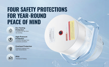 SucceBuy Electric Water Heater 40/70L Tank Instant Hot Water Heater 1.6Kw Tankless Water Heater w/ LED  110v