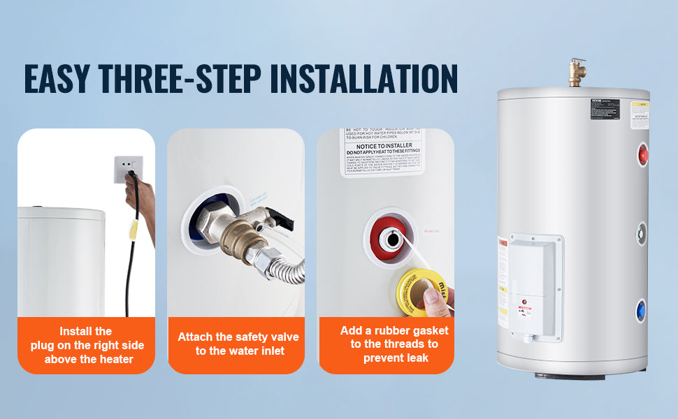 SucceBuy Electric Water Heater 40/70L Tank Instant Hot Water Heater 1.6Kw Tankless Water Heater w/ LED  110v