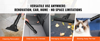 SucceBuy Stainless Steel Wet Dry Shop Vacuum Wet  Dry Vac Powerful Suction  Small Shop Vac Perfect for Carpet Debris  Pet  Hair