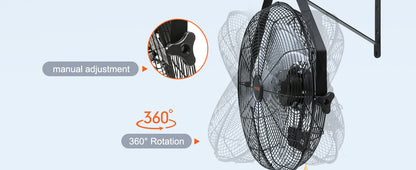Wall Mount Fan High Velocity Waterproof for Warehouse Greenhouse Patio