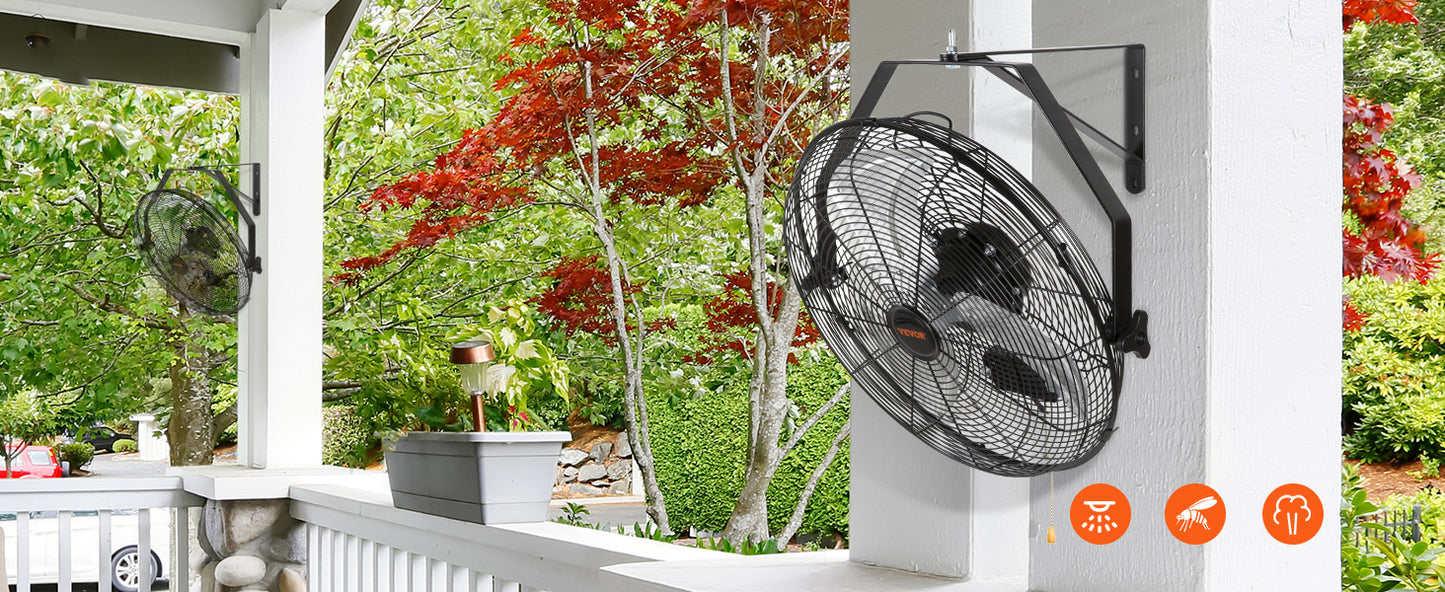 Wall Mount Fan High Velocity Waterproof for Warehouse Greenhouse Patio